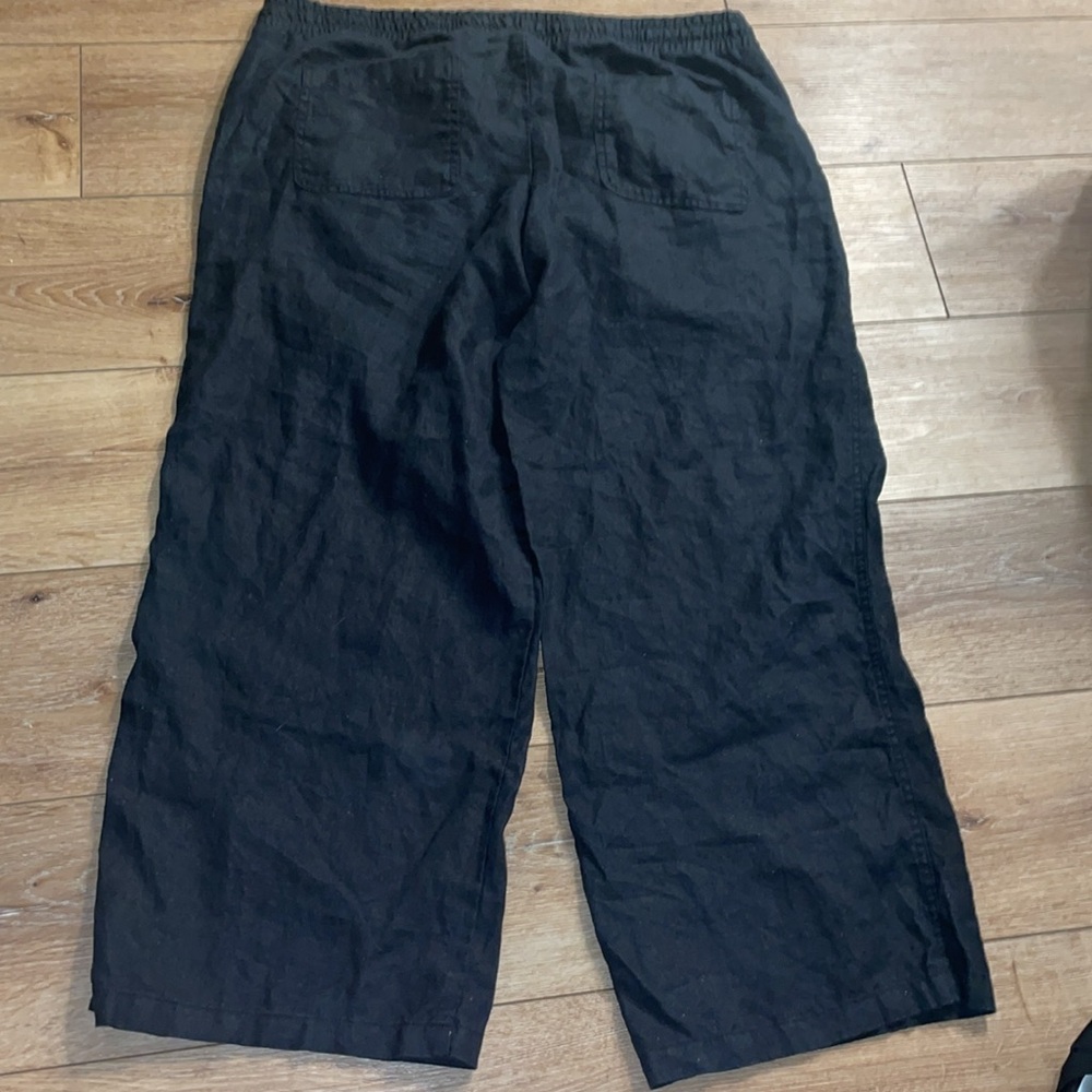 Amazon Essentials Black 100% Linen Pull-On Pants … - image 4